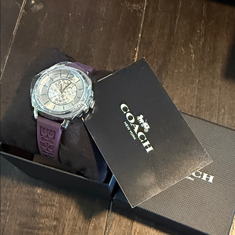 NWT Coach Kissing C’s Watch with Purple Strap